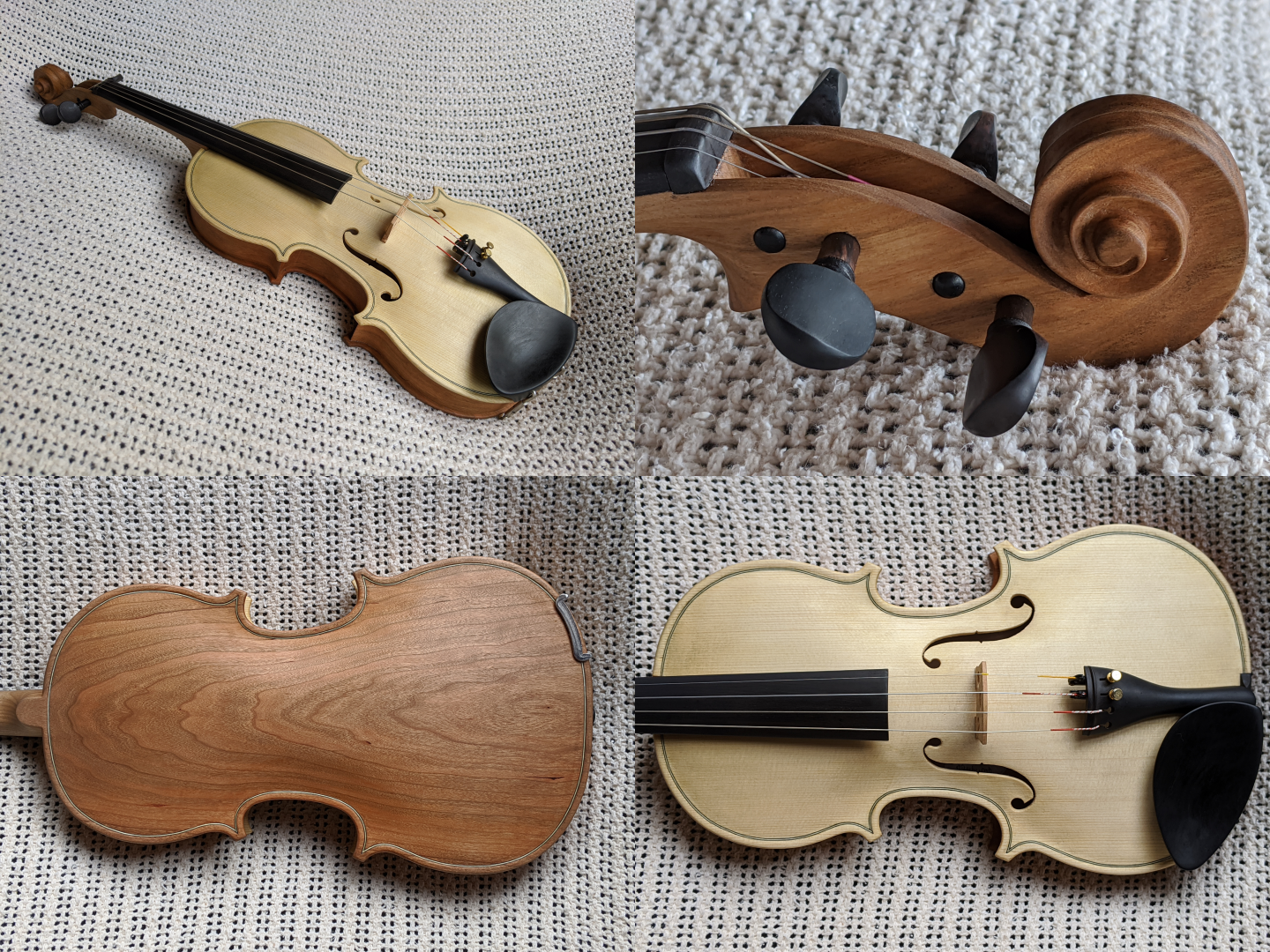 Image gallery showing the final assembled violin.